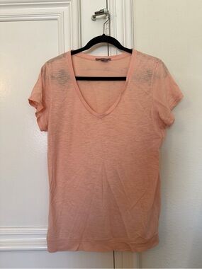 Vince Peach V-Neck Short Sleeve Tee